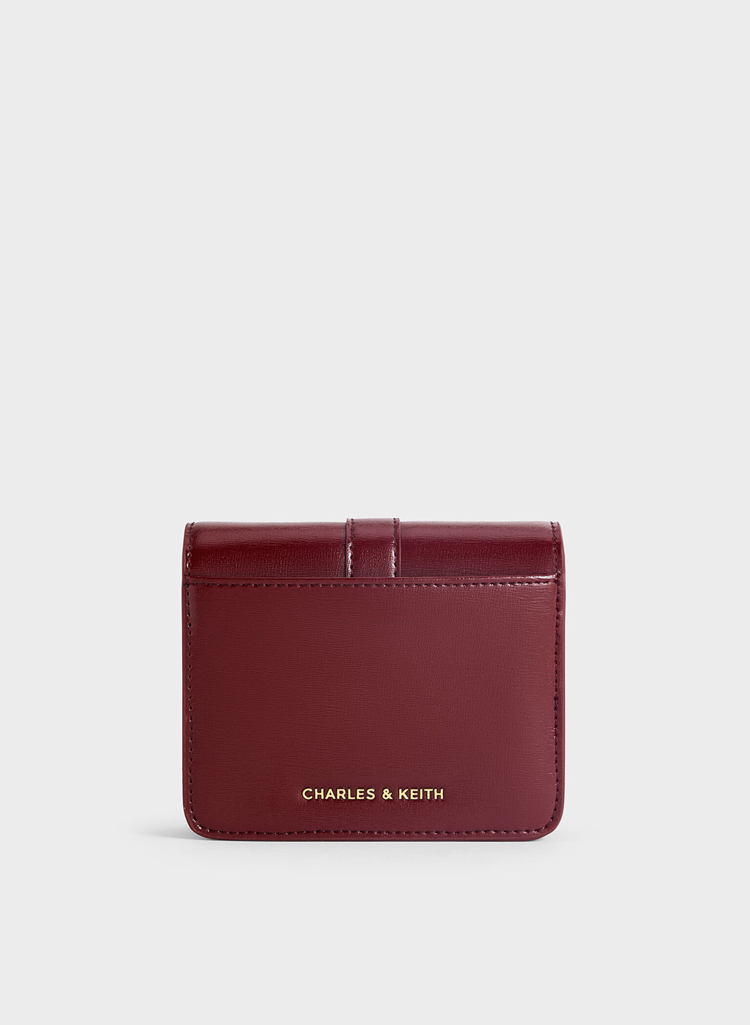 Agatha Chain-Accent Card Holder, Burgundy, hi-res