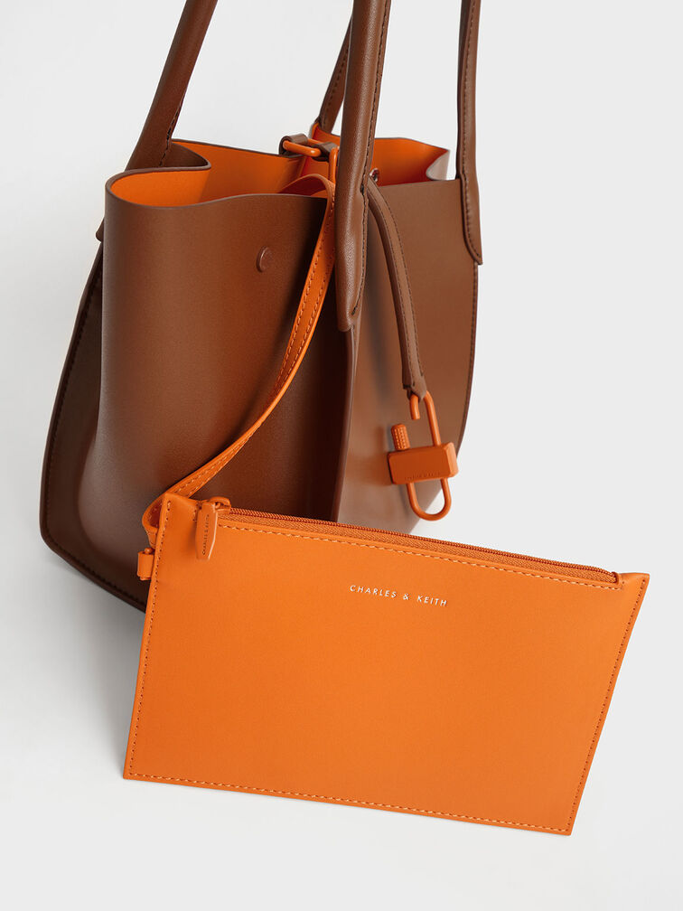 Balta Belted Tote Bag, Brown, hi-res