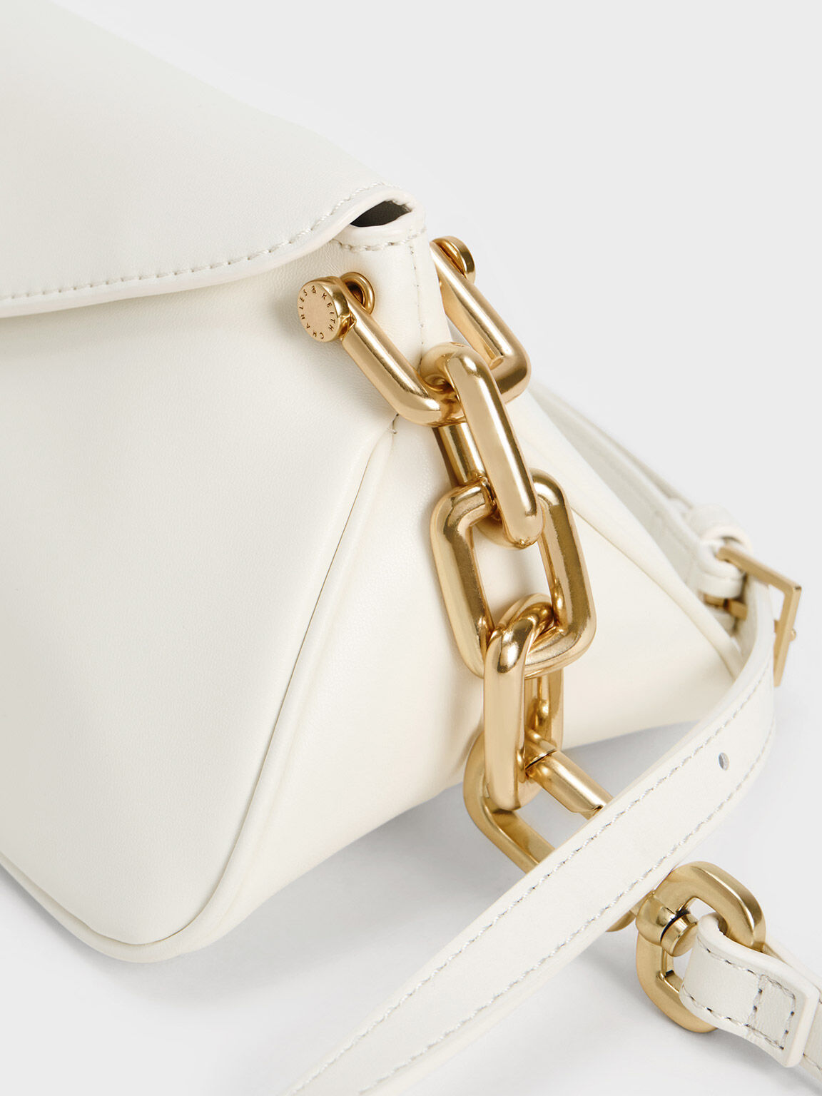 Cleona Braided Handle Hobo Bag, White, hi-res