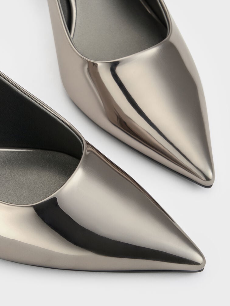 Kaia 尖頭裸跟鞋, 金灰色, hi-res