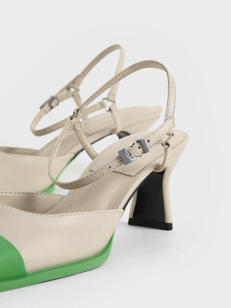Leather Blade Heel Pumps, Chalk, hi-res