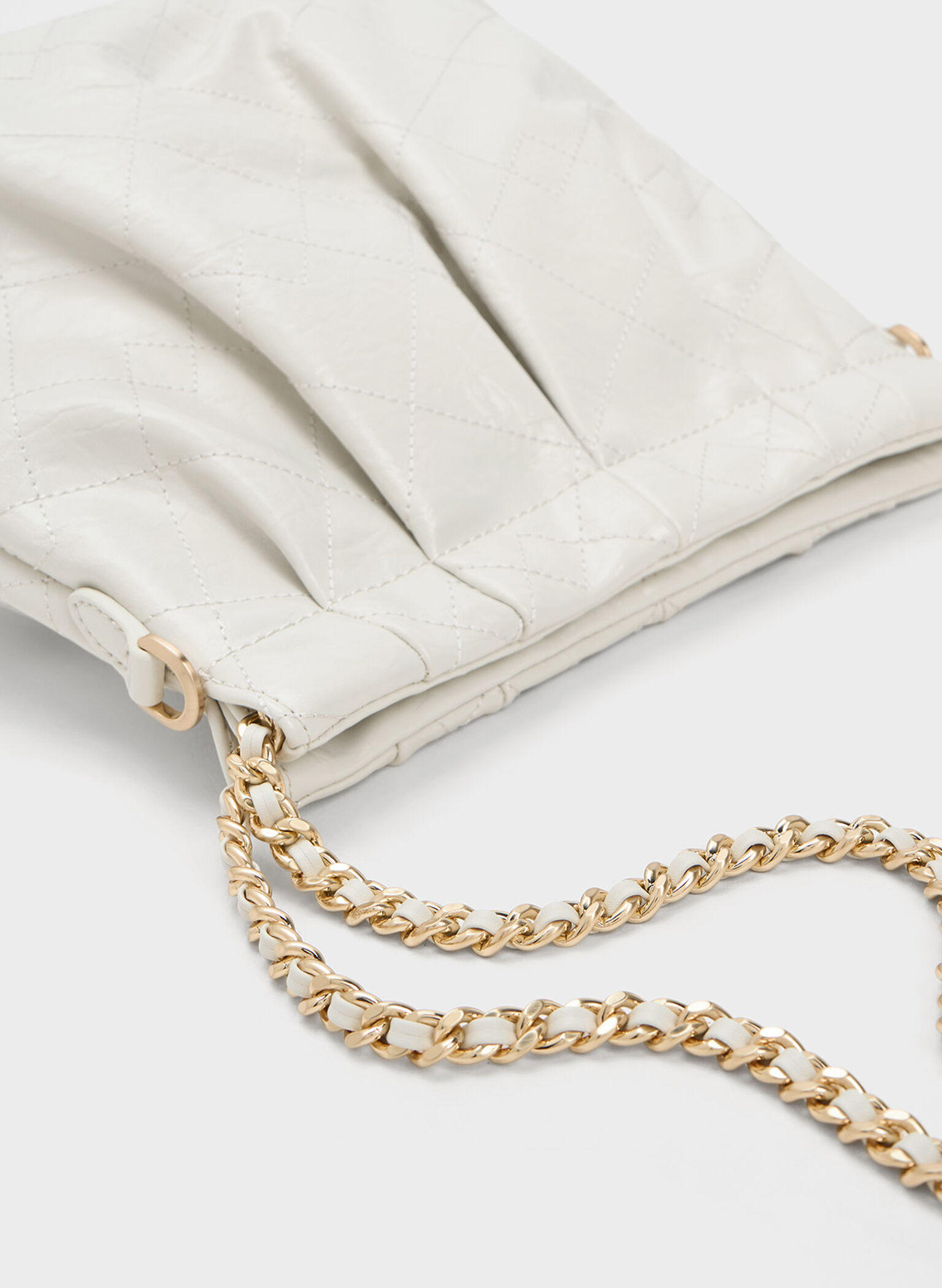 Duo Chain Handle Shoulder Bag, White, hi-res