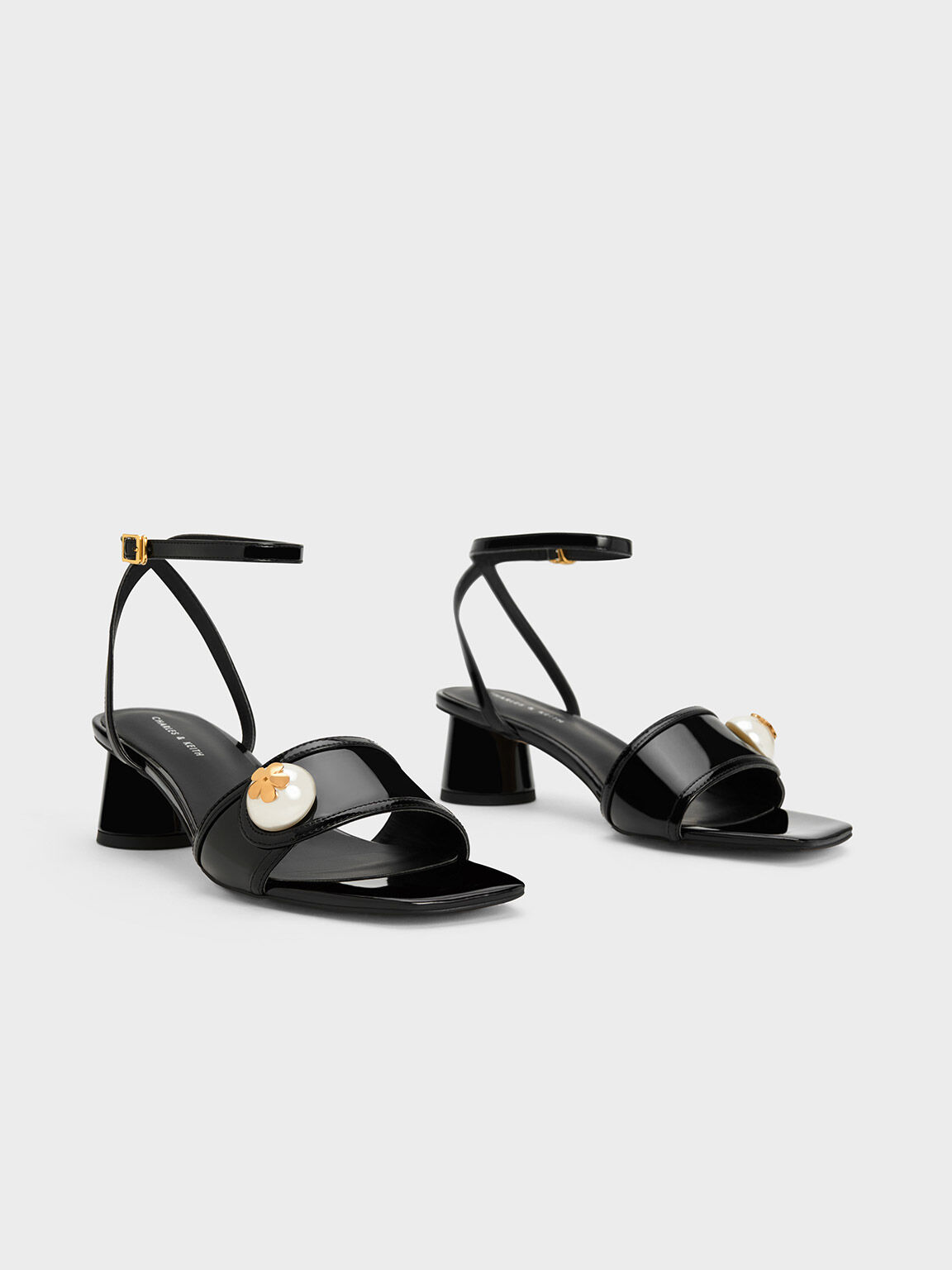 Black patent dress shop sandals