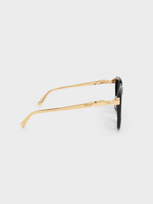 Oversized Square Acetate Sunglasses, Black, hi-res