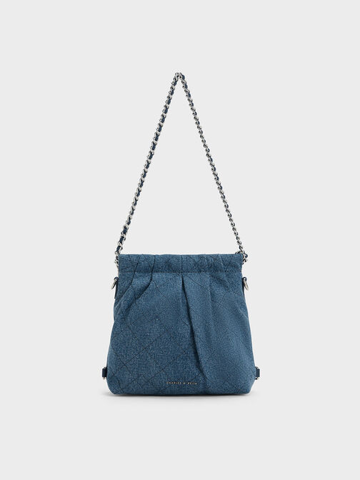 Duo Denim Chain-Handle Two-Way Backpack, Denim Blue, hi-res