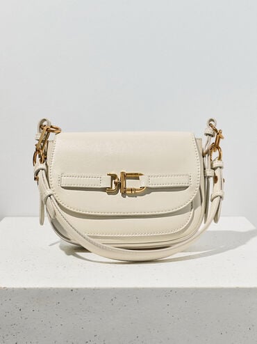 Gwynne Metallic-Accent Crossbody Bag, Cream, hi-res