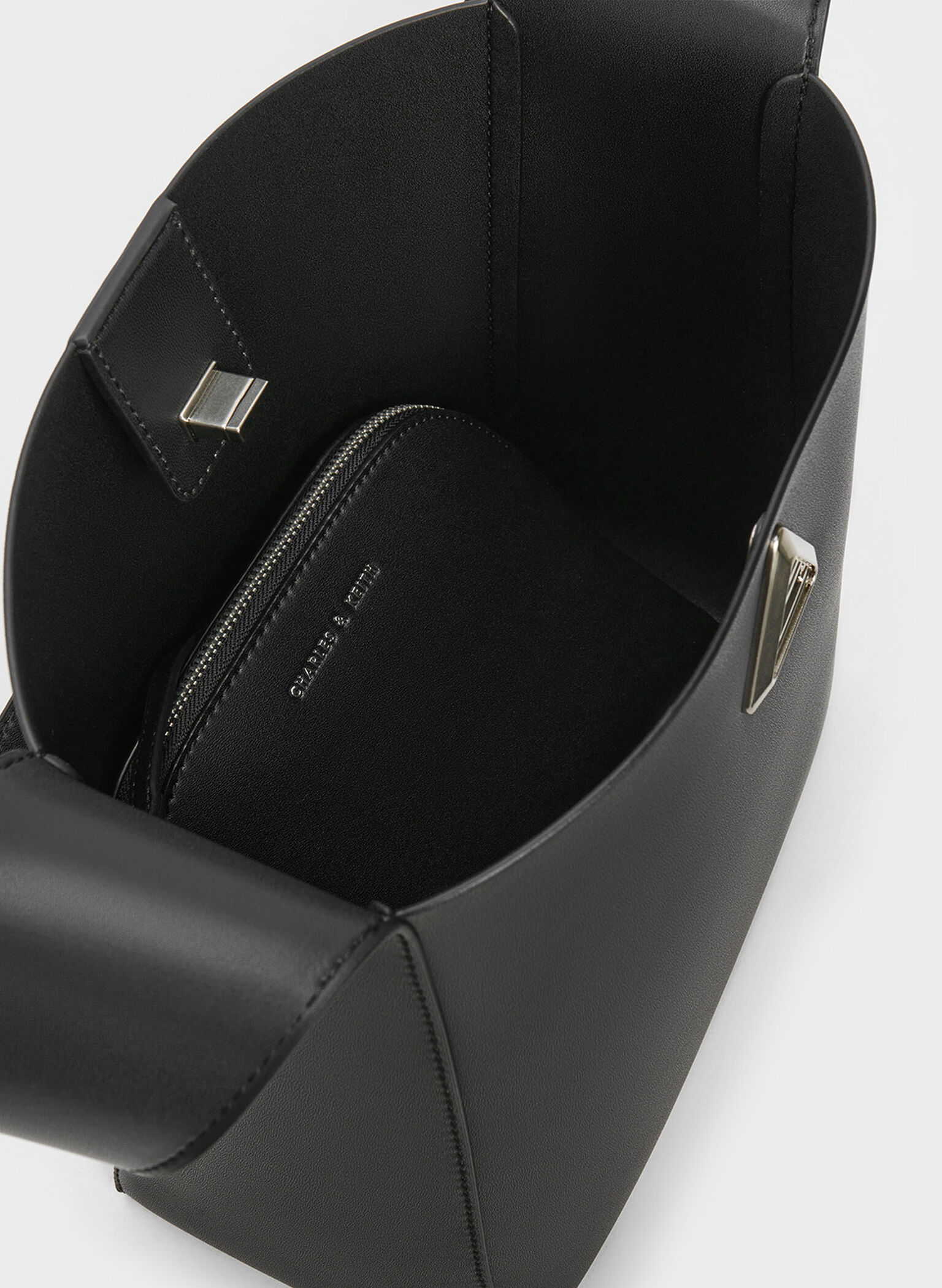 Noir Trice Metallic Accent Large Hobo Bag CHARLES KEITH CO 3f4f7a0617e80946956048d0acac663a-mp4