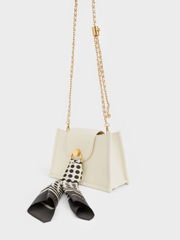 Mini Roza Beaded Handle Scarf Bag, Cream, hi-res