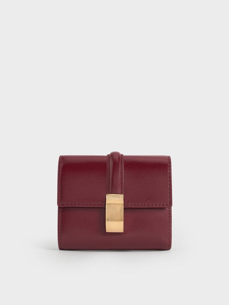 Wisteria Metallic-Accent Wallet, Burgundy, hi-res