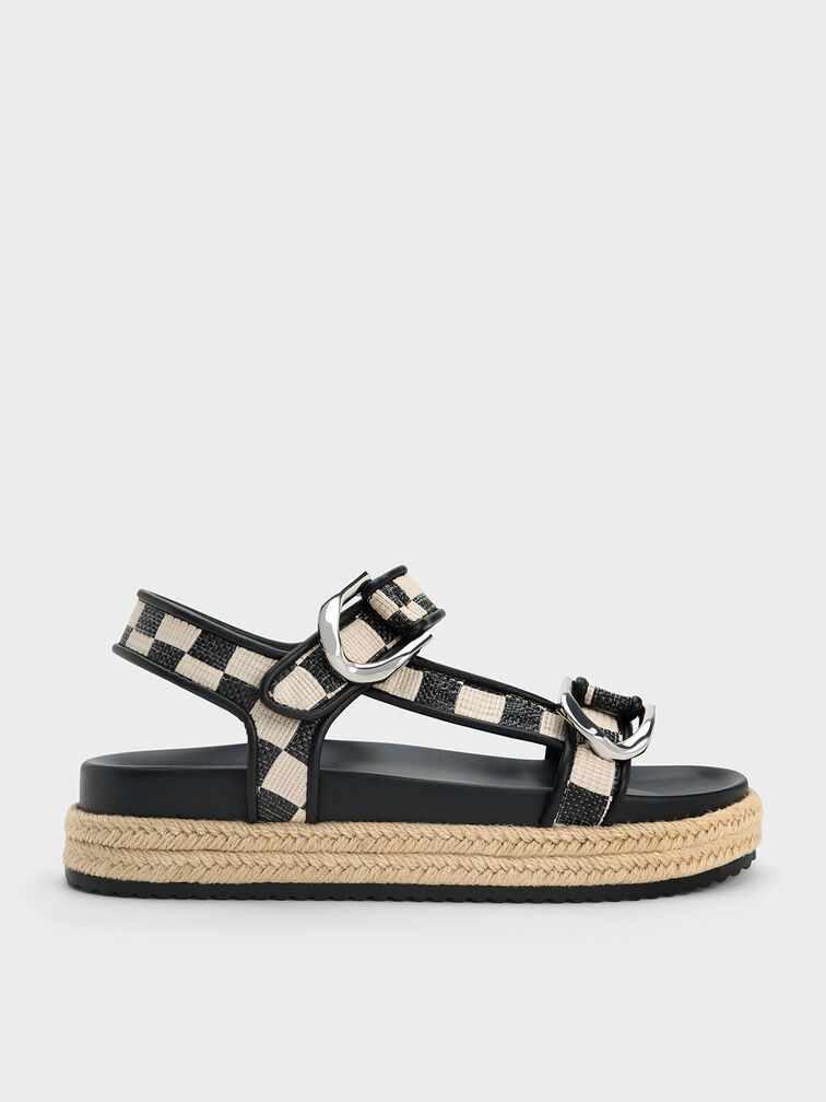 Gabine Straw Espadrille Sandals, Multi, hi-res