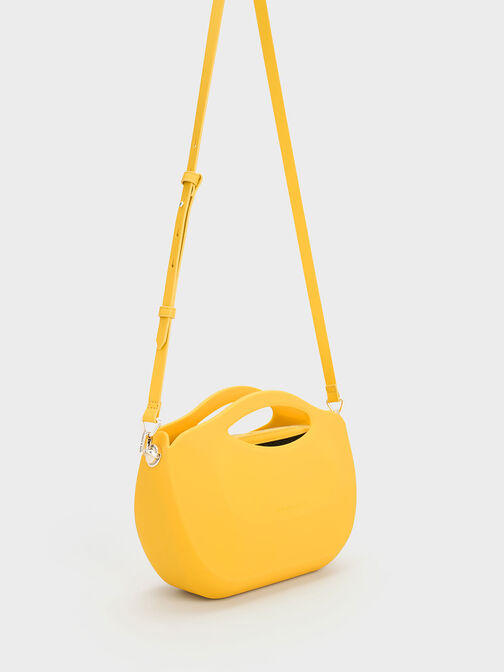 Bolso Cocoon con asa curva, Amarillo, hi-res