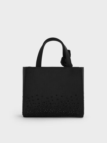 Albany Leather Crystal Mini Bag, Black, hi-res