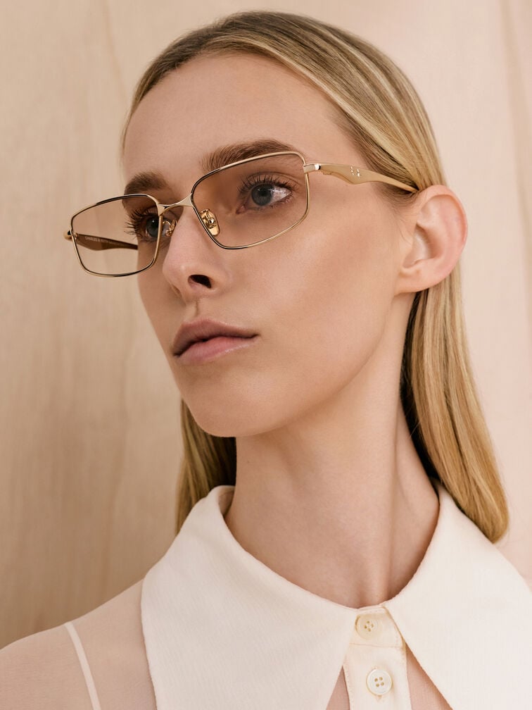 Celestia 膠框太陽眼鏡, 淺金色, hi-res