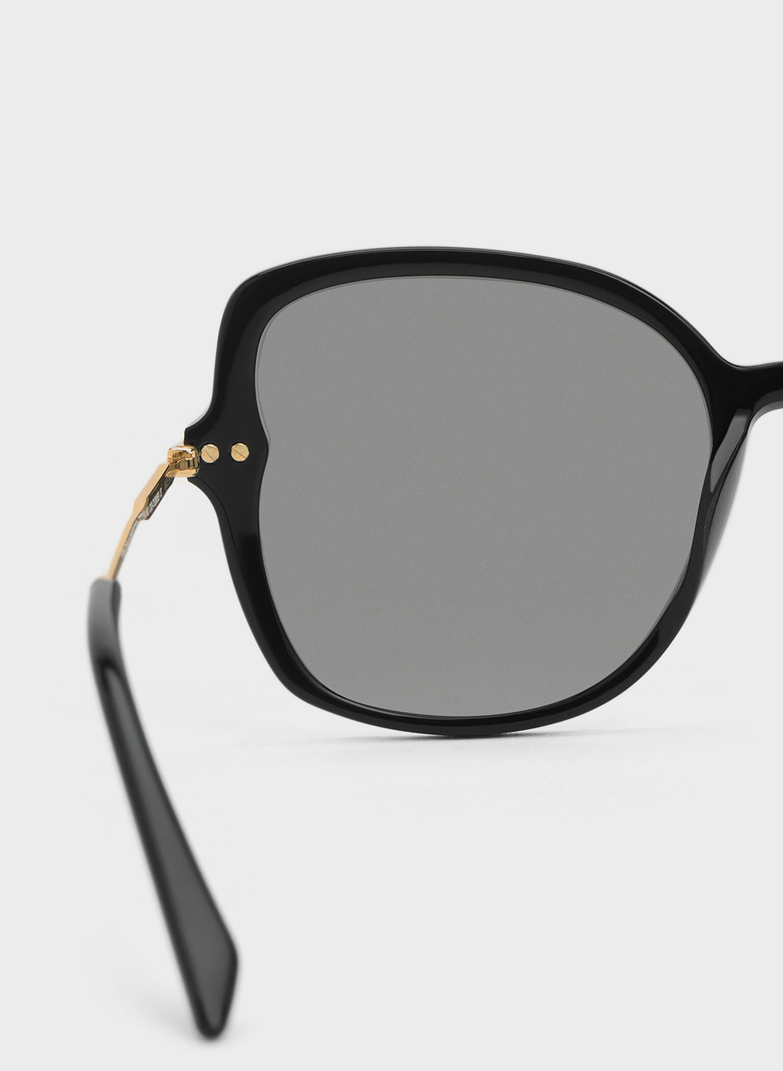 Oversized Recycled Acetate Butterfly Sunglasses, Black, hi-res