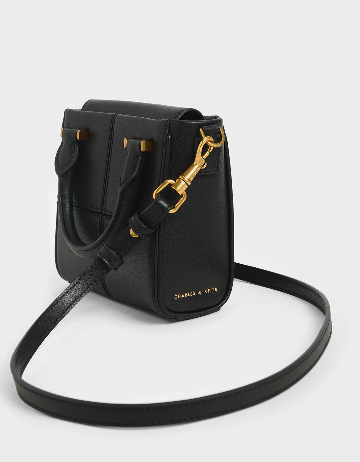 charles and keith textured chain handle bag