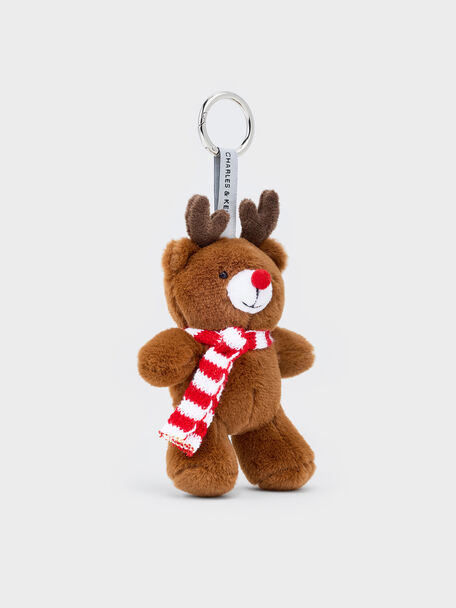 Colgante reno de peluche, Multicolor, hi-res