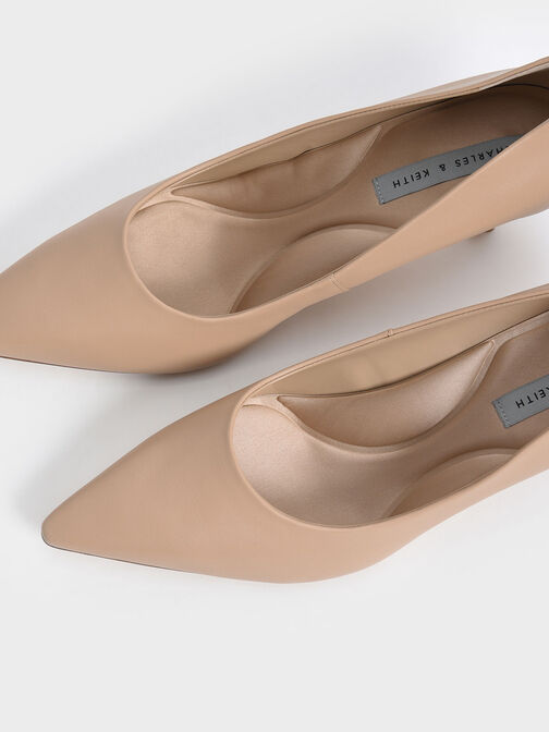 Emmy Pointed Kitten Heel Pumps, Nude, hi-res