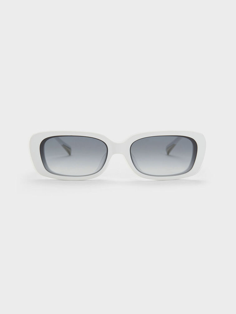 Rectangular-frame acetate sunglasses