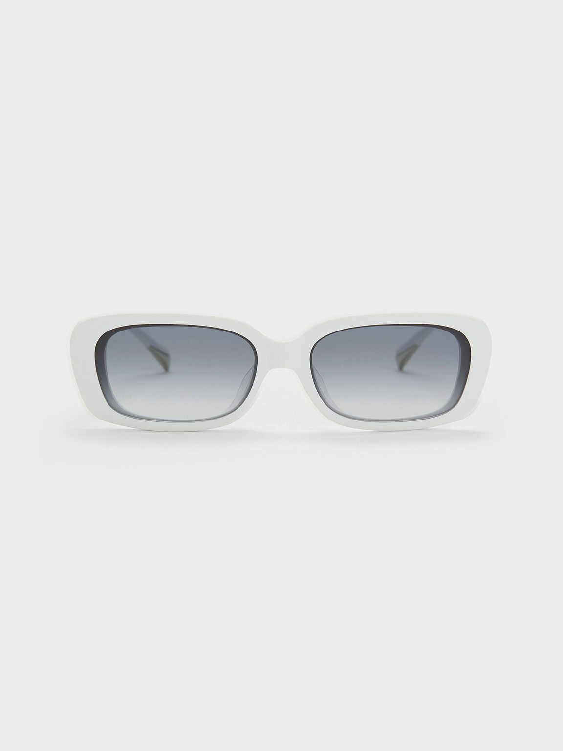 Gafas de sol rectangulares de acetato reciclado, Blanco, hi-res