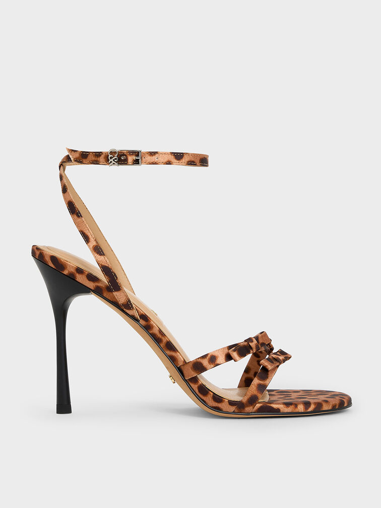 Jessy Recycled Polyester Bow Ankle-Strap Stiletto-Heel Sandals, Multi, hi-res
