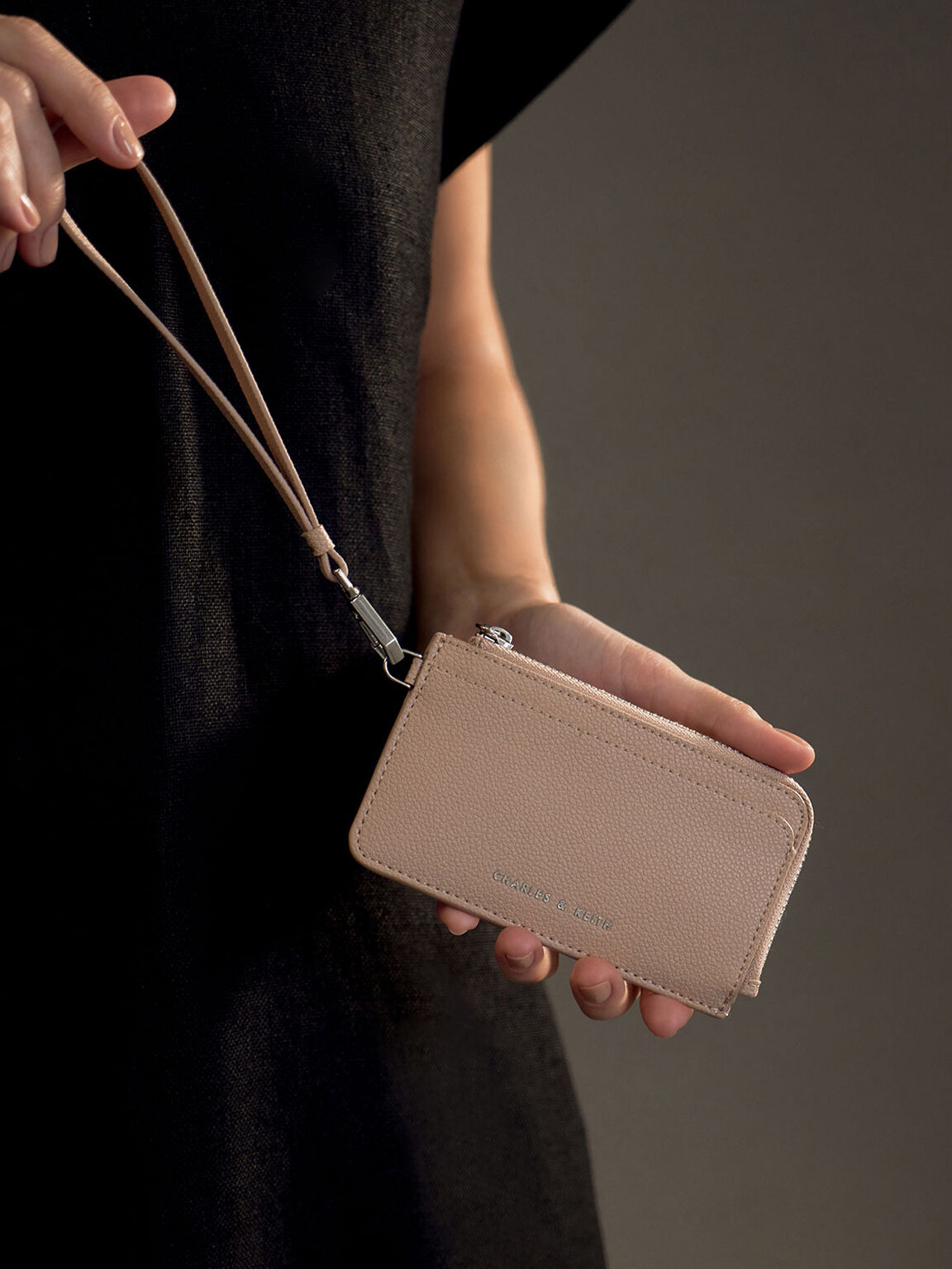 Pink Top Zip Card  Holder  CHARLES  KEITH  MY