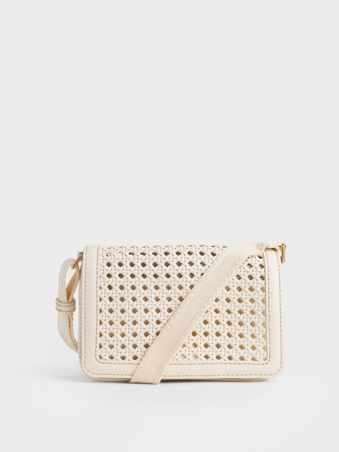 Cecily Woven Shoulder Bag, Cream, hi-res