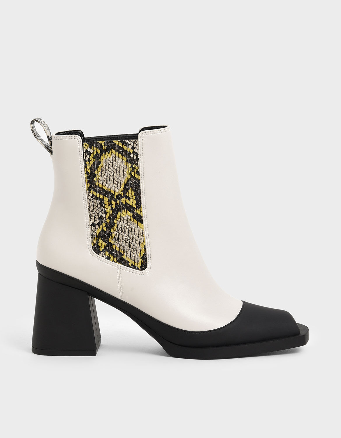 snake print chelsea boots