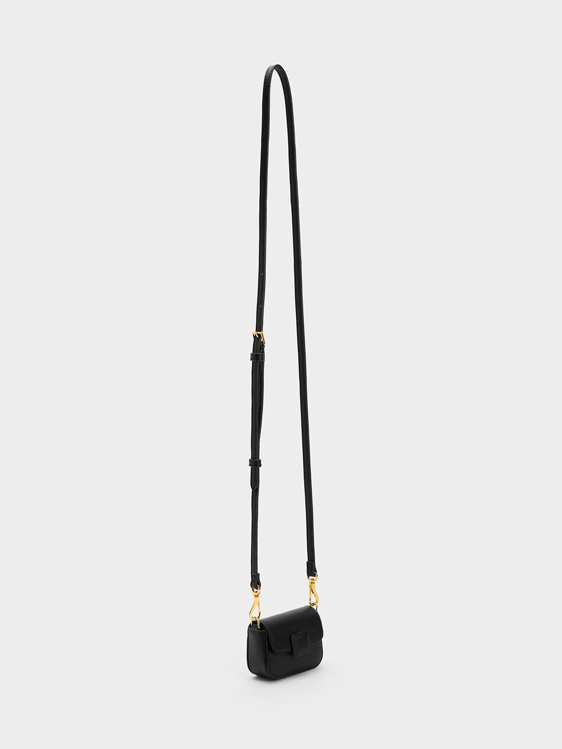 Micro Koa Square Push-Lock Bag, Black, hi-res