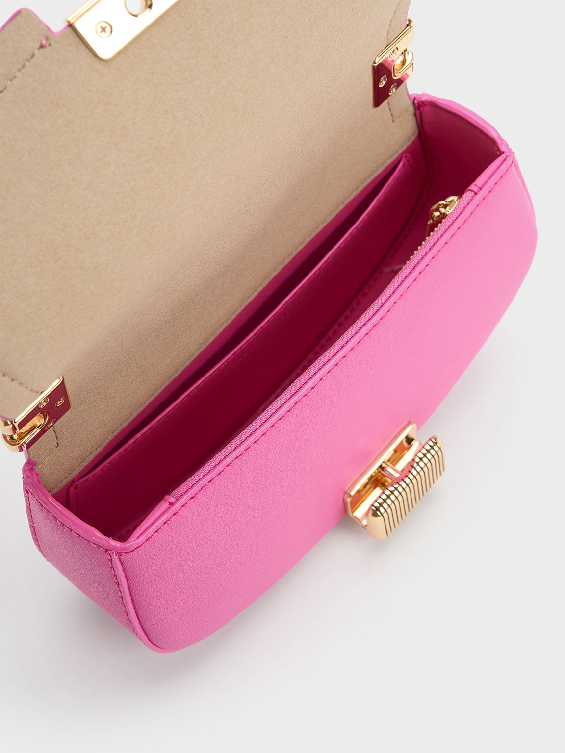 Sonnet Two-Tone Chain Handle Shoulder Bag, Pink, hi-res