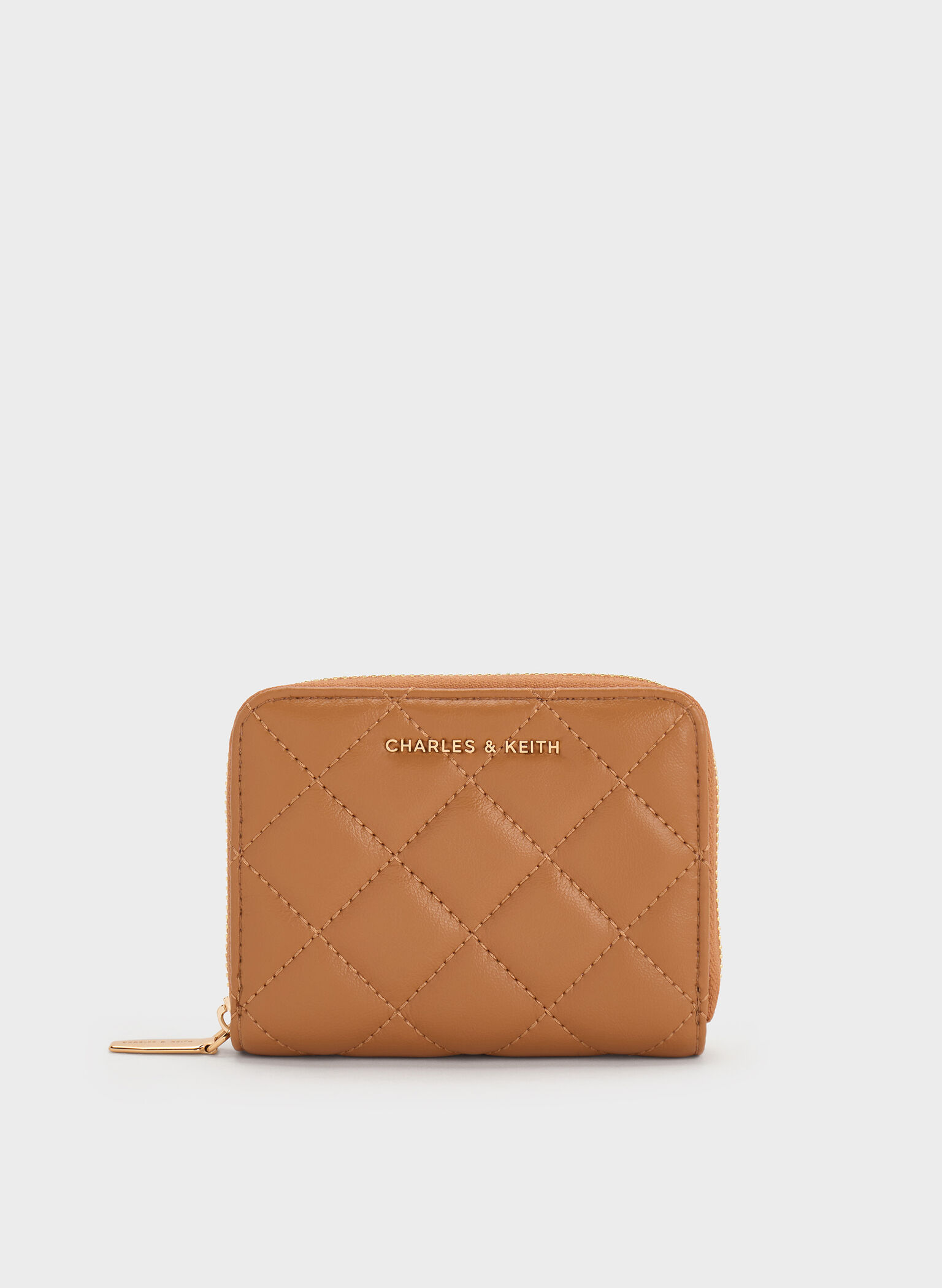 Alva Quilted Zip-Around Wallet, Russet Brown, hi-res