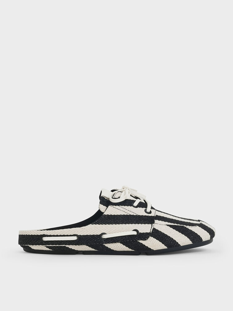 Striped Slip-On Boat Shoes, Multi, hi-res