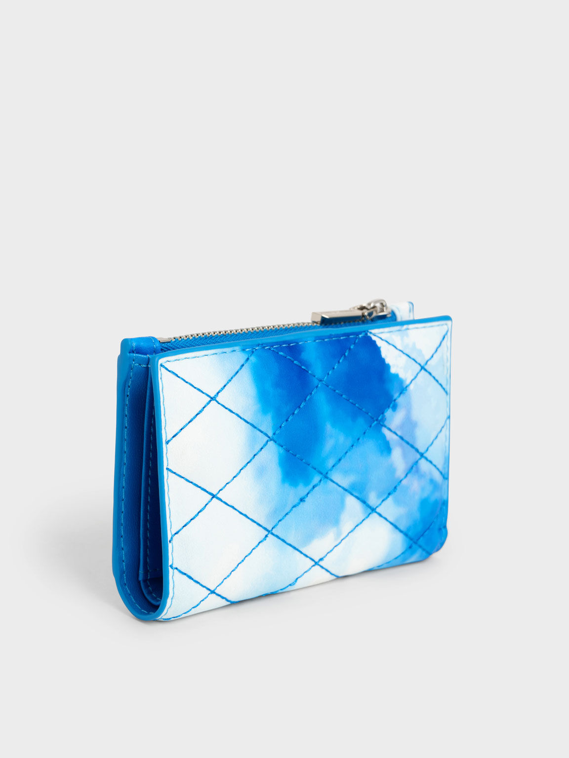 Lillie Cloud-Print Quilted Mini Wallet, Multi, hi-res