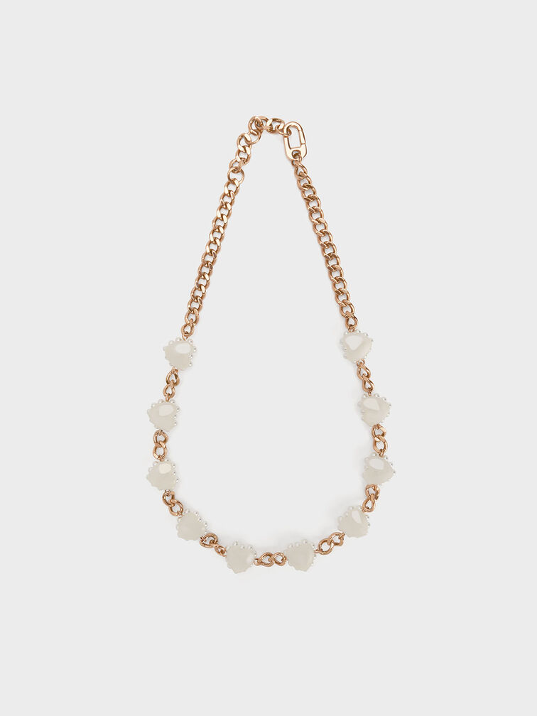 Gold Heart Motif Choker Necklace - CHARLES & KEITH US