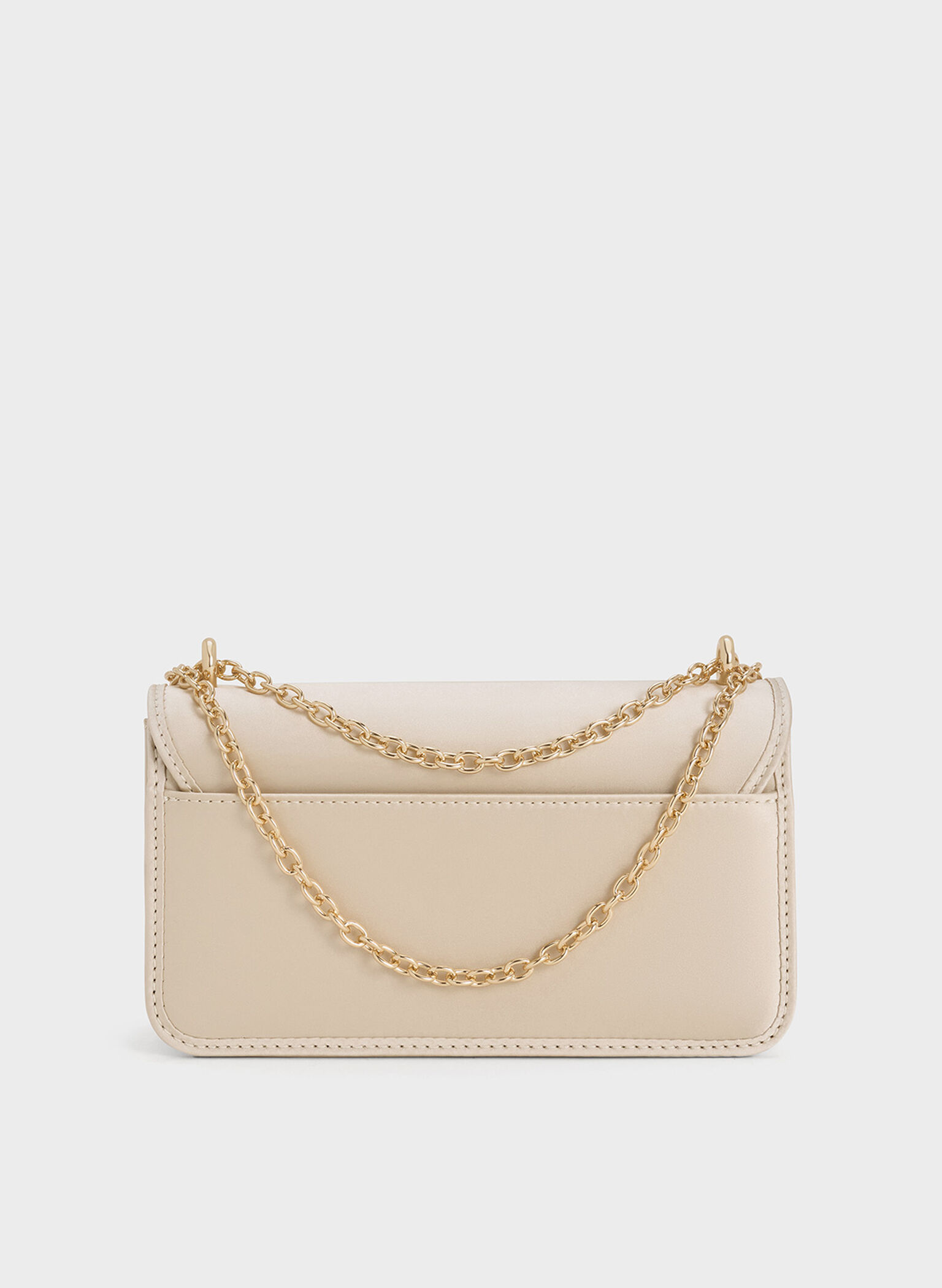 Satin Sequinned Chain-Handle Mini Bag, Light Gold, hi-res