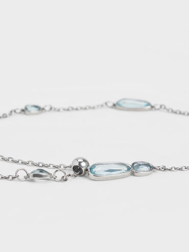 Evangeline Turquoise Multi-Crystal Necklace, Silver, hi-res