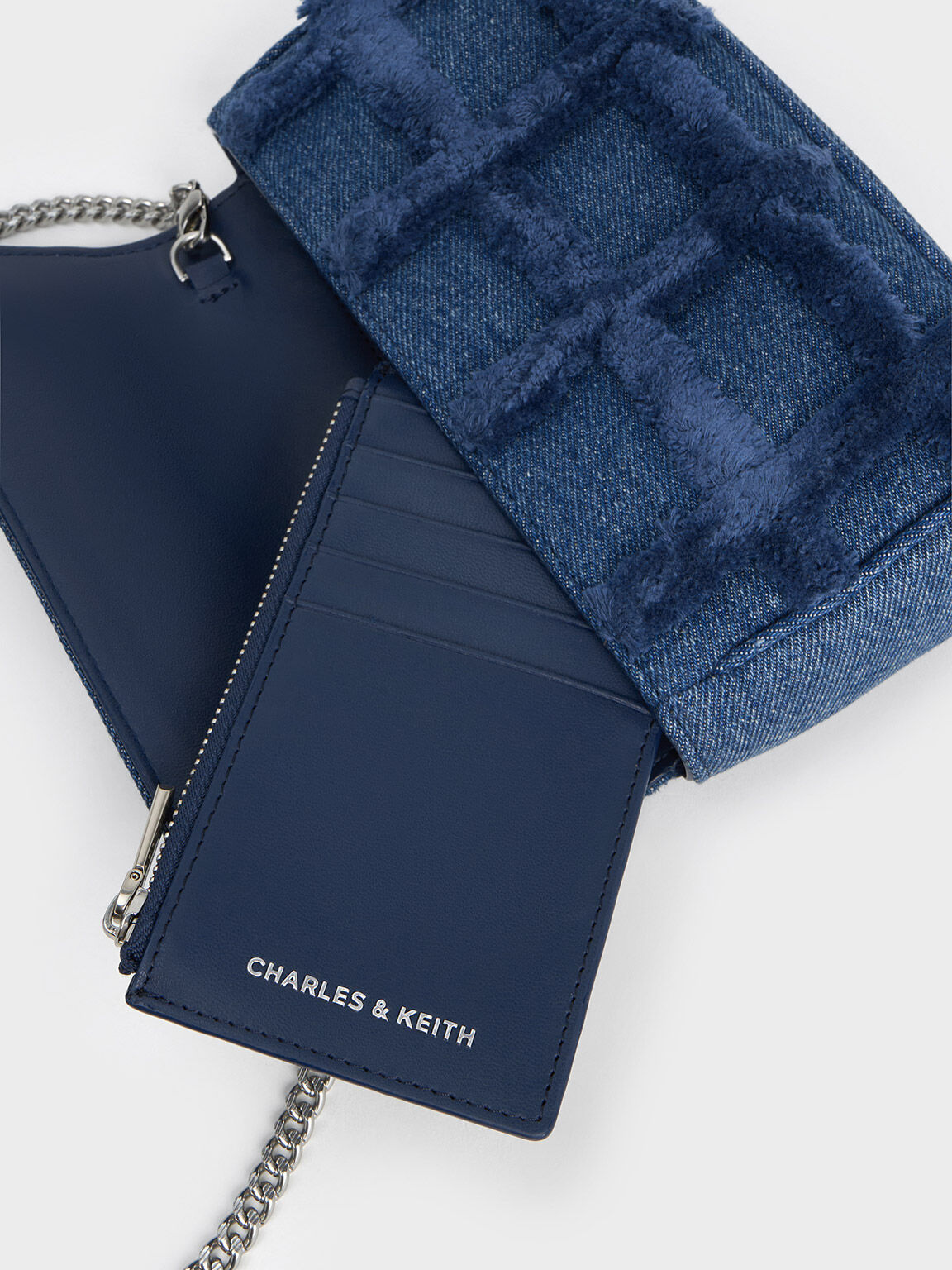Blue Suki Denim Fringe Crossbody Bag - CHARLES & KEITH International