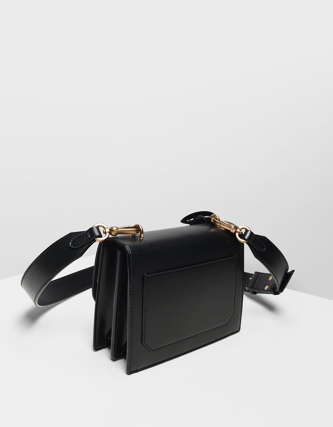 Structured black crossbody bag clearance