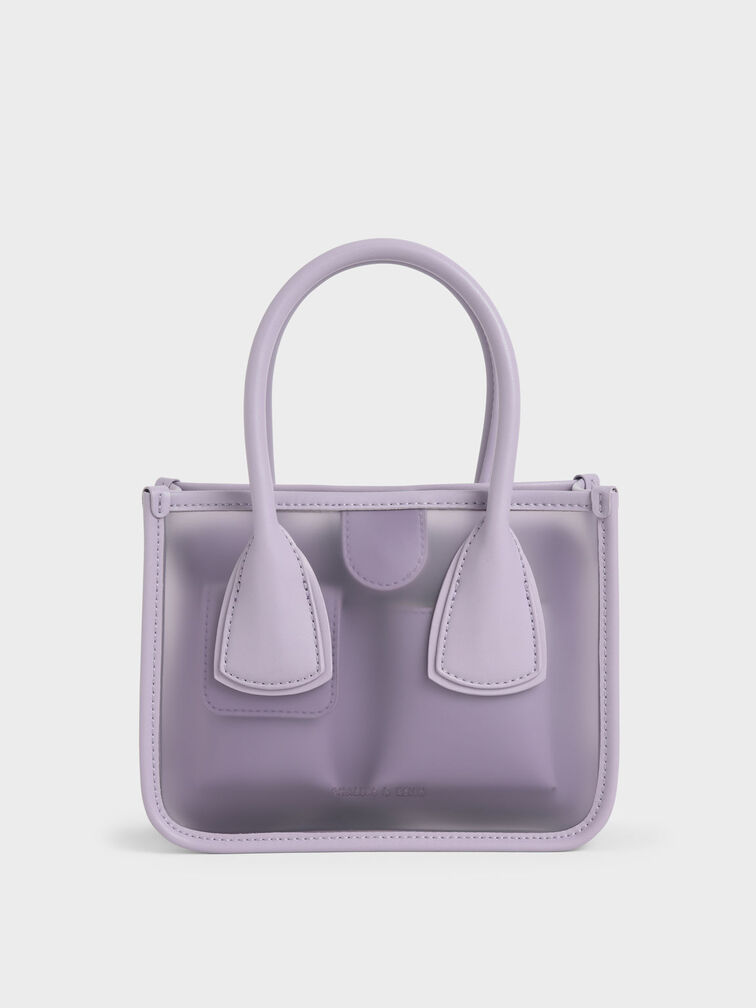果凍拼接手提包, 紫丁香色, hi-res