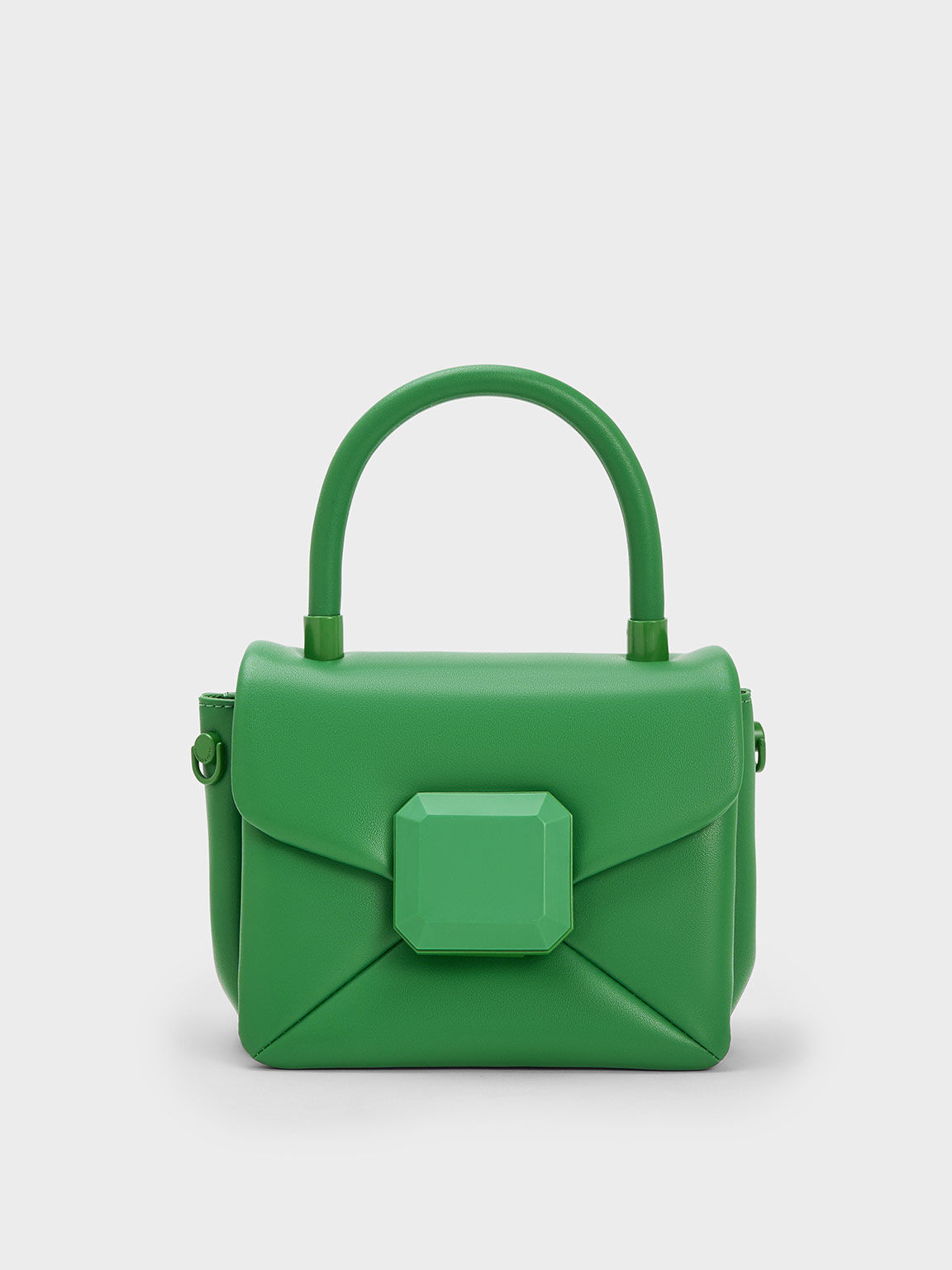 方釦信封手提包, 綠色, hi-res