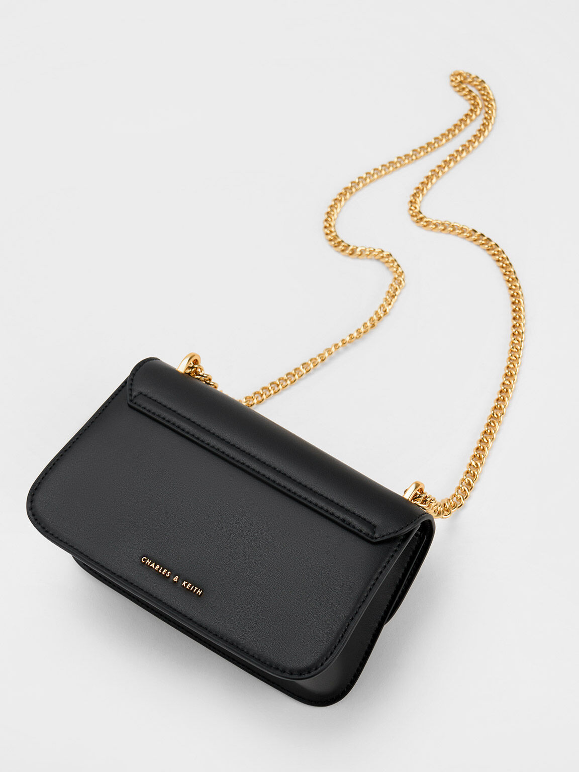 Charles and keith top gold chain sling bag