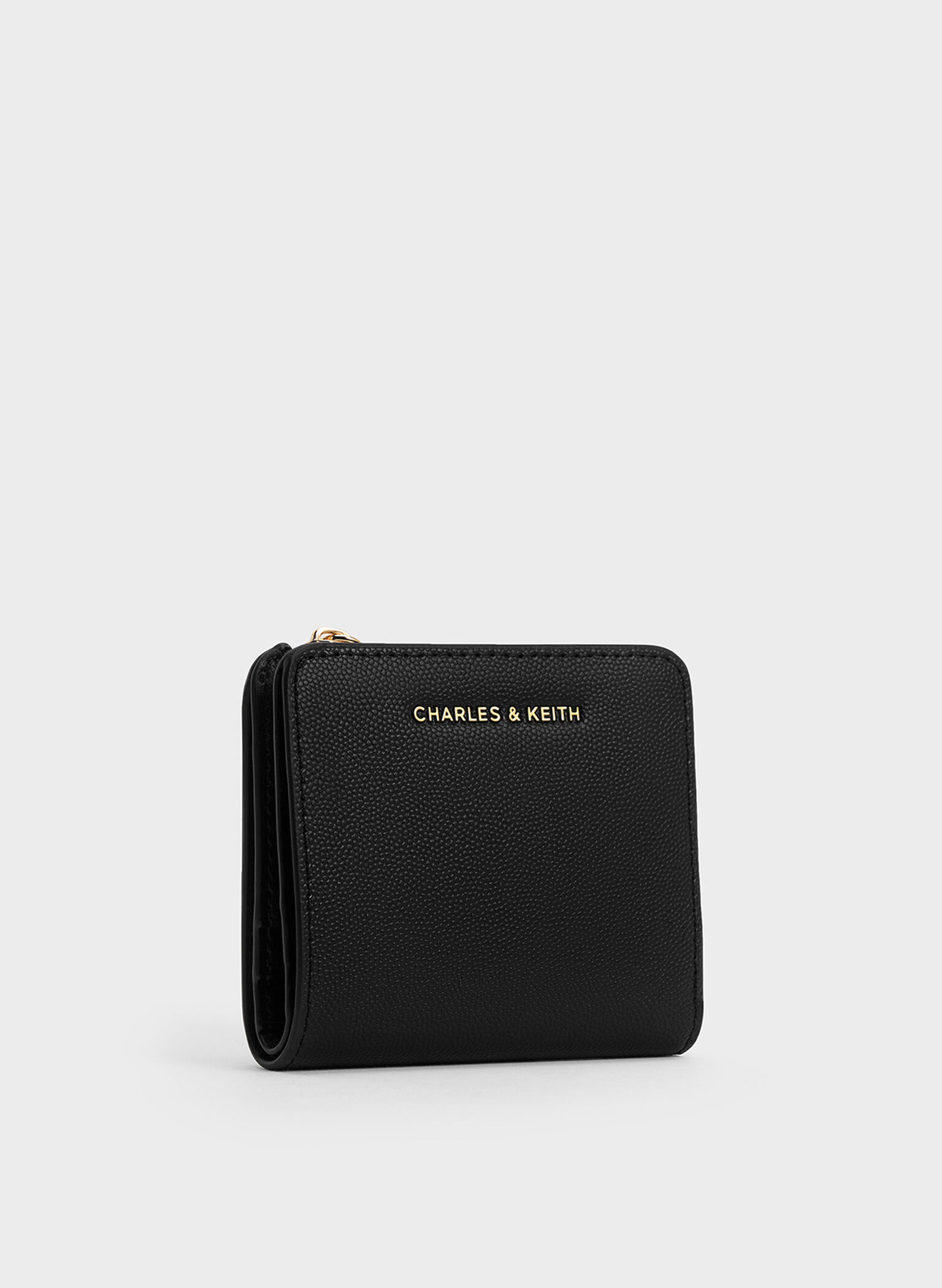 Cartera pequeña con cremallera superior, Negro, hi-res