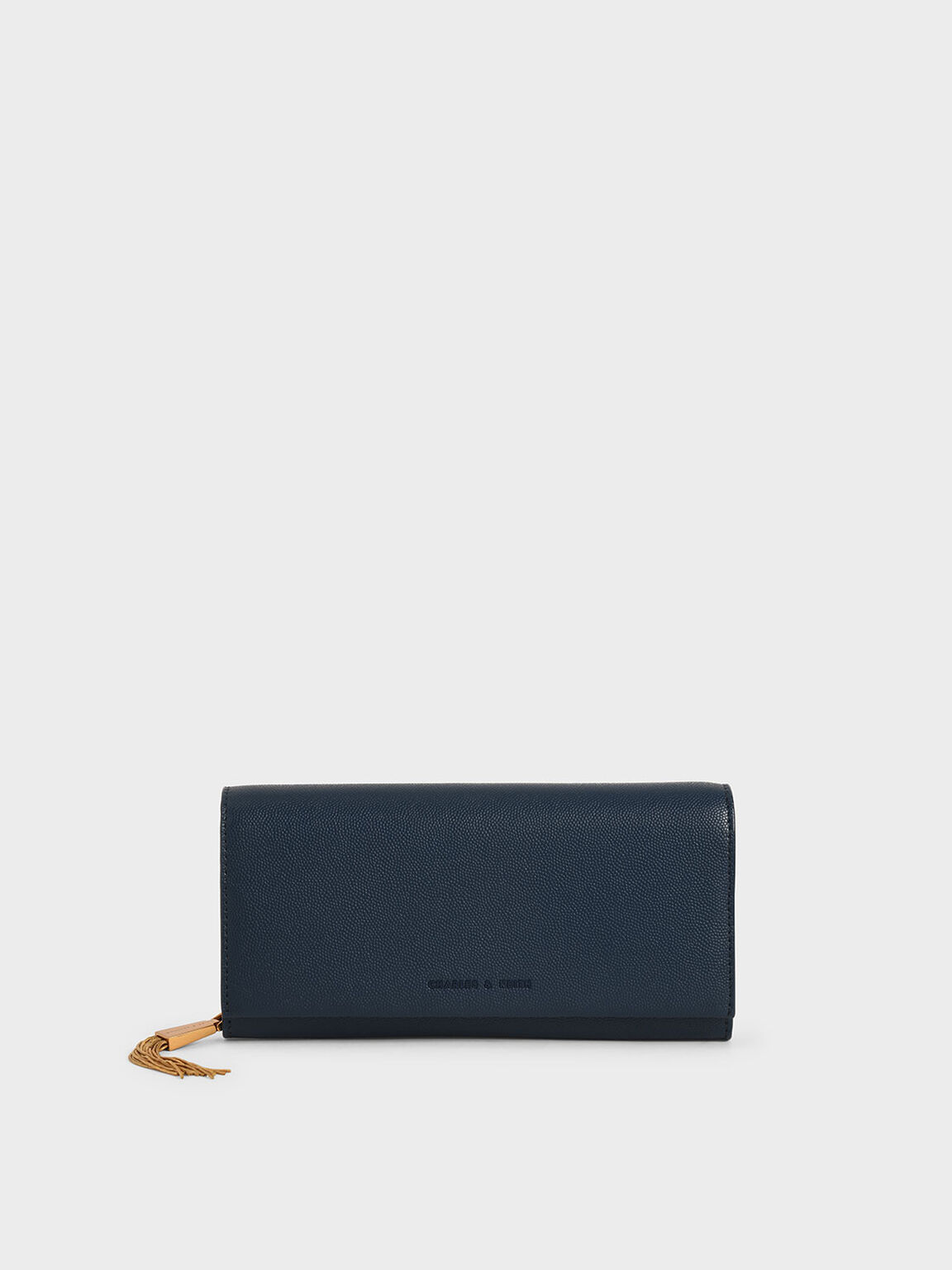 Tassel Detail Long Wallet, Blue, hi-res