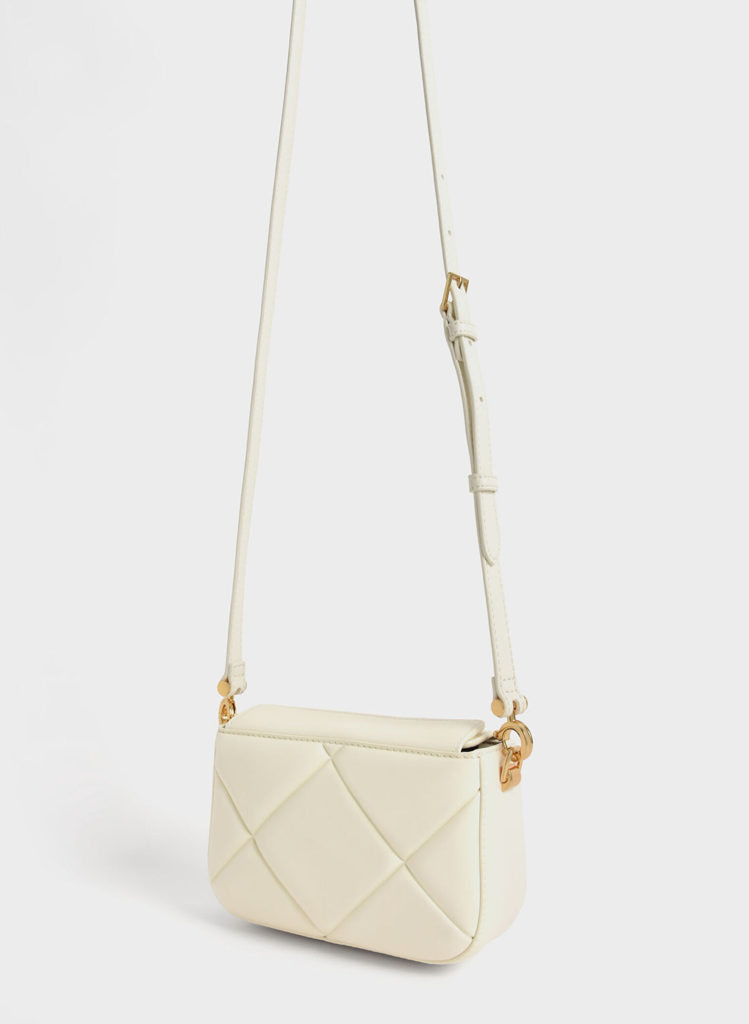 Mini Danika Chunky Chain Padded Bag, Cream, hi-res