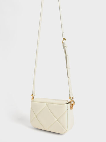 Mini Danika Chunky Chain Padded Bag, Cream, hi-res