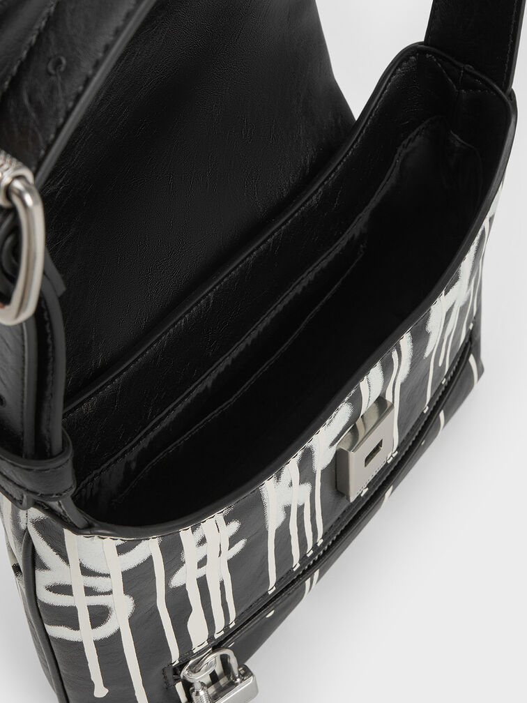 Swing Graffiti-Print Chain-Handle Bag, Multi, hi-res