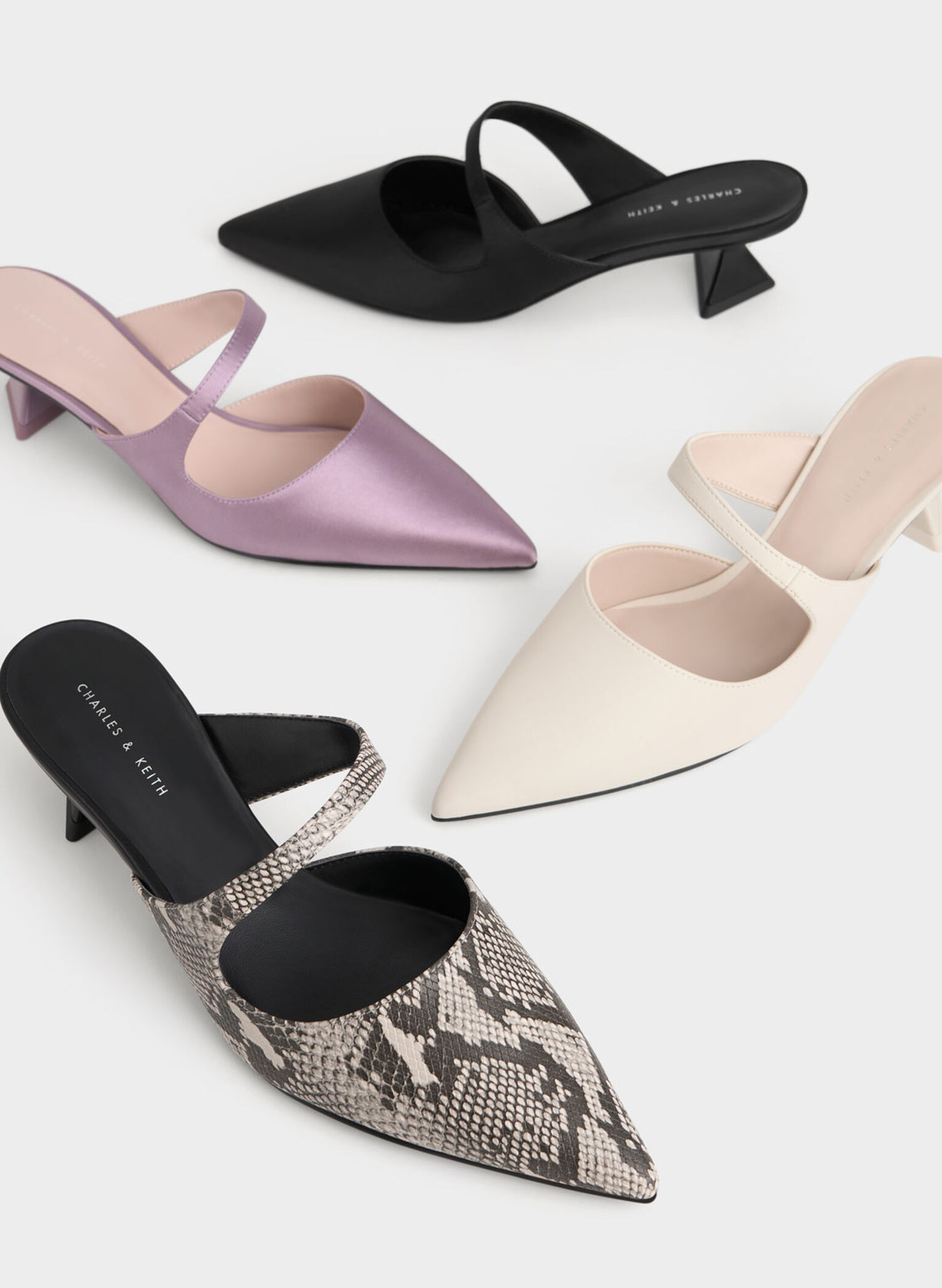 Asymmetric Sculptural Heel Pumps, Lilac, hi-res