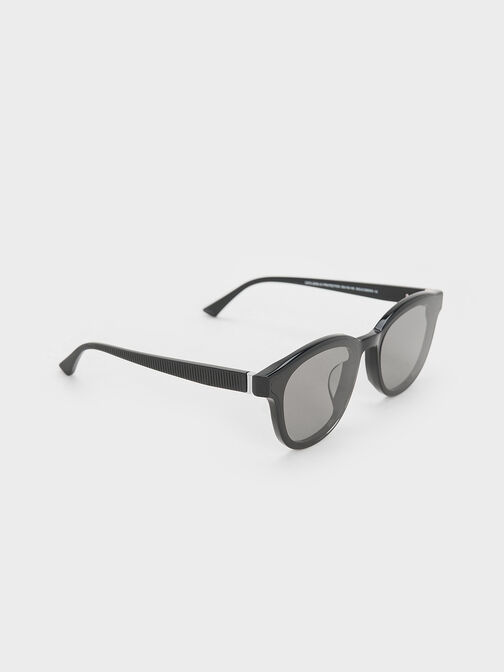 Violette Oval Sunglasses, Black, hi-res