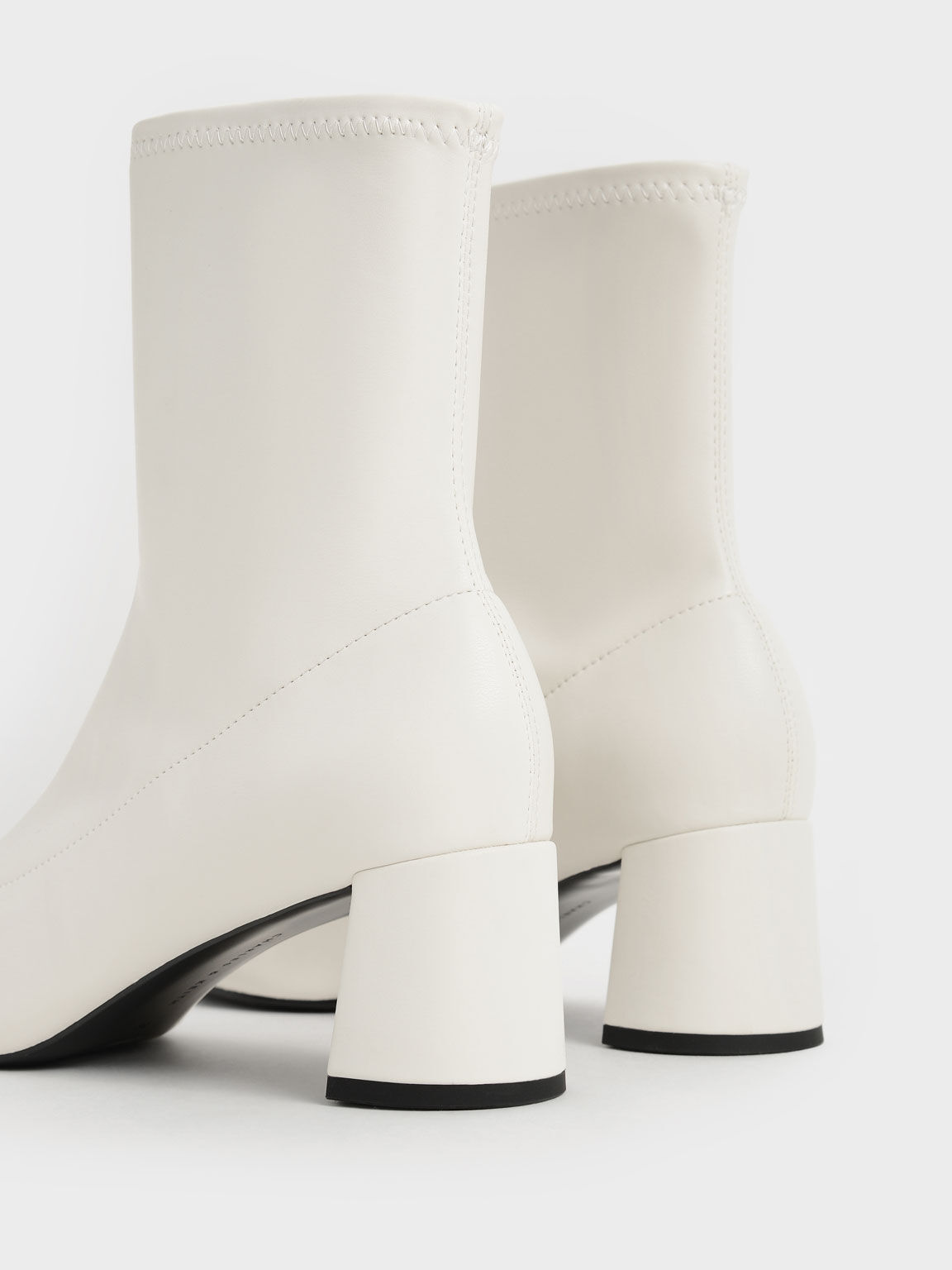 Stitch-Trim Ankle Boots, Chalk, hi-res
