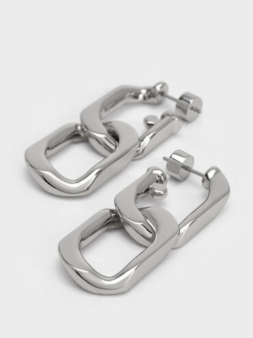 Gabine Chain-Link Drop Earrings, Silver, hi-res