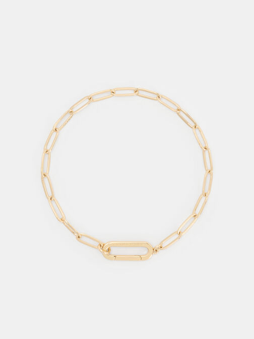 Arleth Oblong-Pendant Chain Bracelet, Gold, hi-res